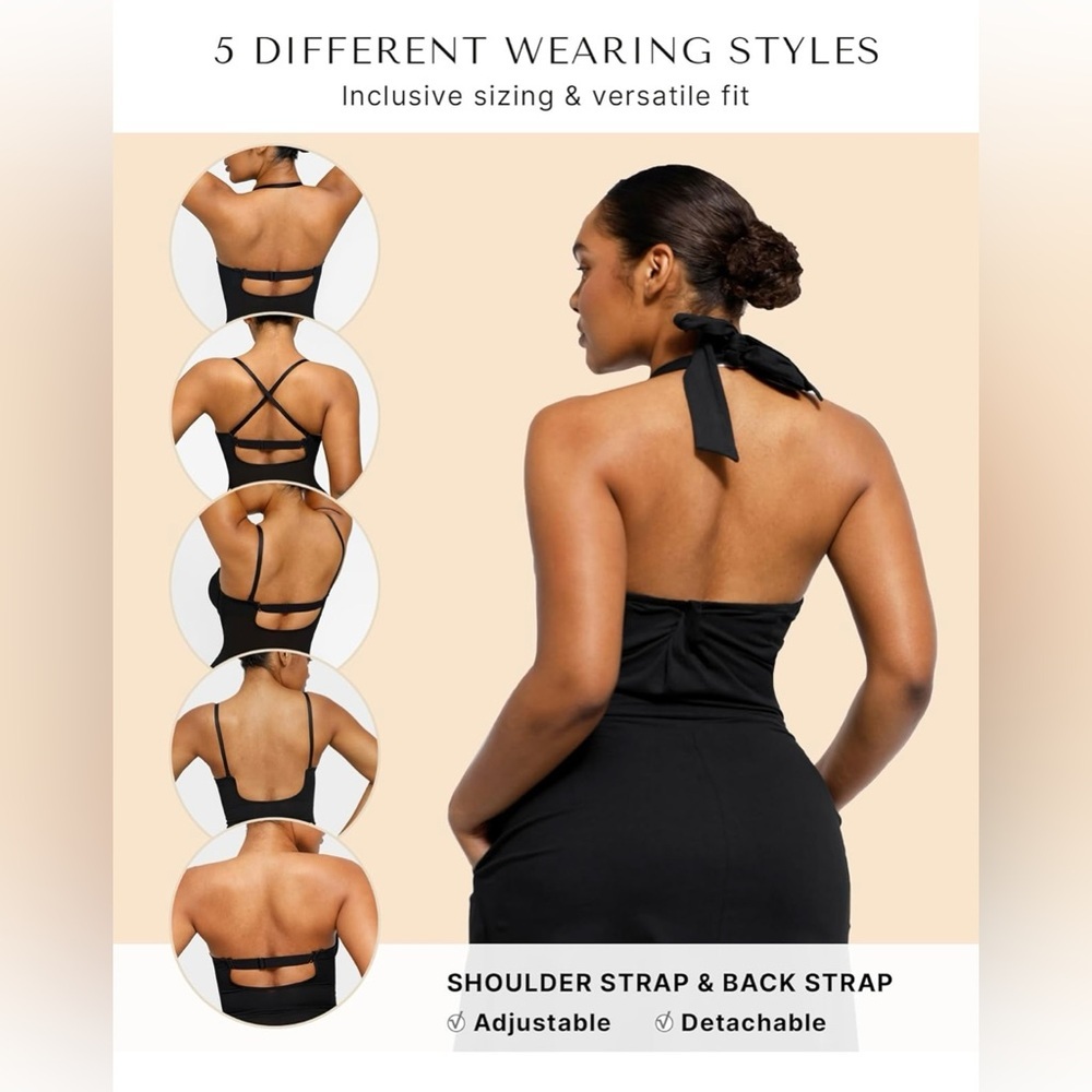 SHAPELLX Women’s Strapless Shapewear Deep Plunge Tummy Control Bodysuit D+ Cup - Picture 2 of 8